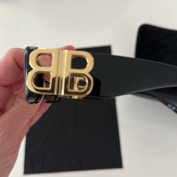 BALENCIAGA DYNASTY RECTANGLE SUNGLASSES IN BLACK - Picture 4 of 7